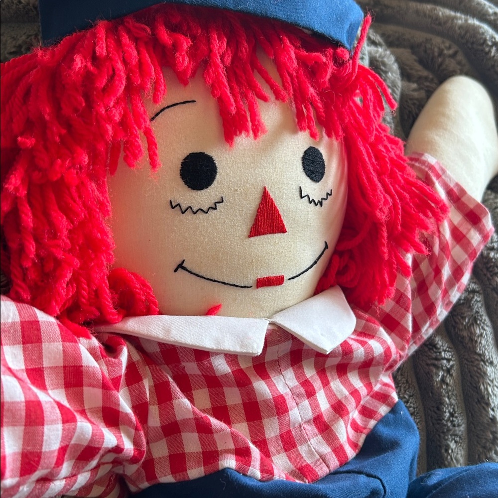 Raggedy Andy Vintage Collectible Doll Sweet Face "I Love you,” Large Rag Doll - Picture 6 of 12